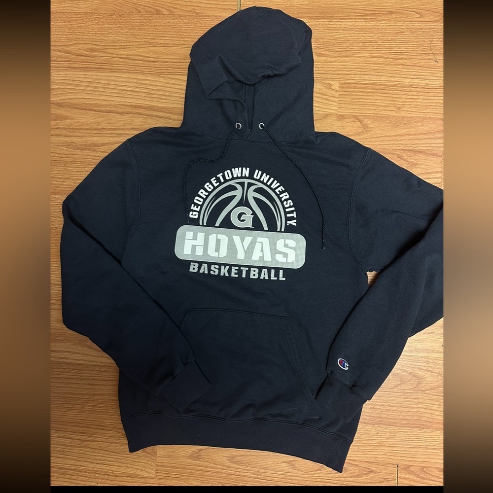 Georgetown University Hoyas Basketball Champion Hoodie Sweatshirt Size Small